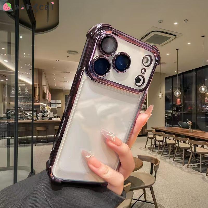 Luxury Four-corners Clear Phone Case For Vivo Y21 Y21S Y20A Y20T Y20S Y19S Y19 Y18E Y17S Y16 Y15S Y12A Y3 Plating Frame Cover