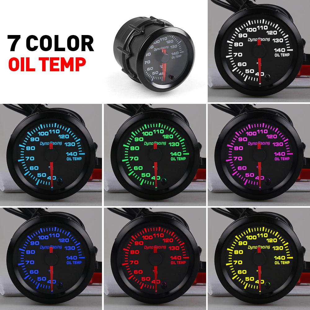 Dynoracing Car 2" 52mm 40-140 Celsius Oil Temp Gauge 7 Colors LED Oil Temperature Meter High Speed Motor With Sensor BX101490