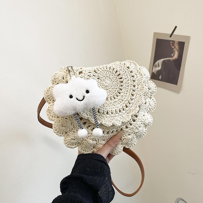 Straw bag women's large-capacity new summer casual messenger woven bag high-end seaside beach bag