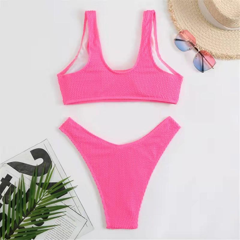 

Fabrics Miscellaneous Solid Color Multi-color Split One-size-fits-all Sexy Swimwear Fashionable S розовый