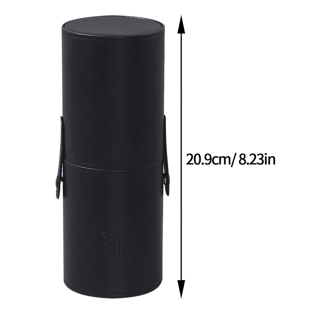 Large-capacity PU Leather Makeup Brush Storage Bucket, Desktop Cosmetics Storage Bucket, Portable Travel Storage Tool