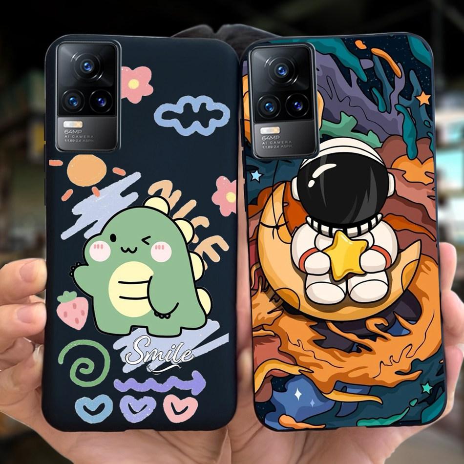 For Vivo V21e Case Vivo V21E 4G V 21E V2061 Lovely Cartoon Candy Color Soft Silicone TPU Phone Back Cover