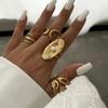 Stainless Steel Thread Ring Women Irregular Hollow Leaf Pearl Open Ring Fashion Exquisite Dinner Hand Jewelry Accessories Gifts