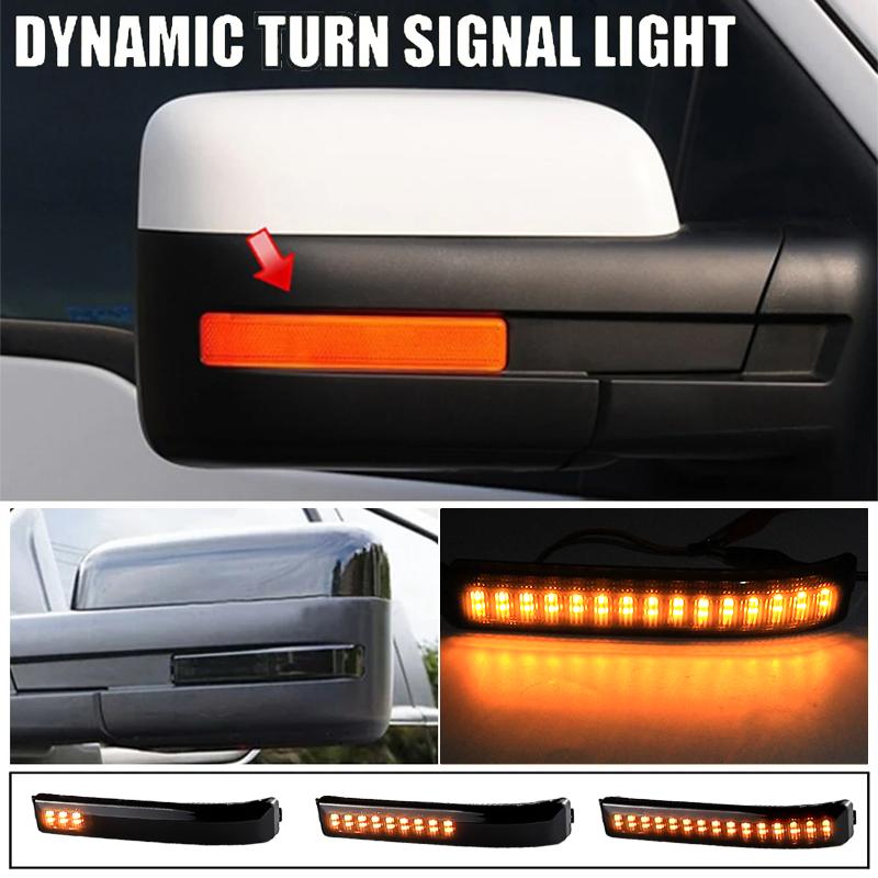 2X Für 09-14 Ford F-150 F150, Raptor 2010-2014 Geräucherte LED Seitenrückspiegel Blinker Markierer Reflektor Leuchten 9L3Z17E748BA