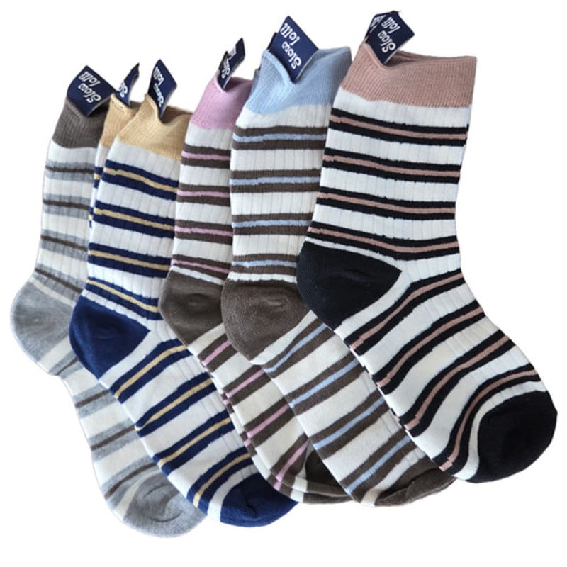 slowlolli Stripe flow socks_5 Colors