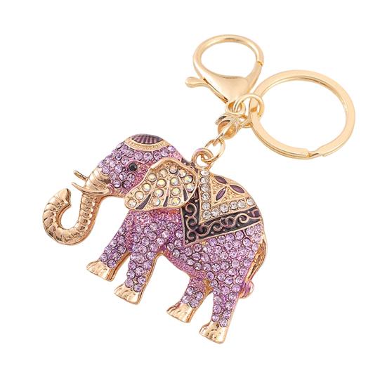 Horse Keychain Colorful Sparkling Rhinestones Elephant Charm Key Chain Decorative Good Luck Pendant Bags Backpacks Wallets Cars Accessories