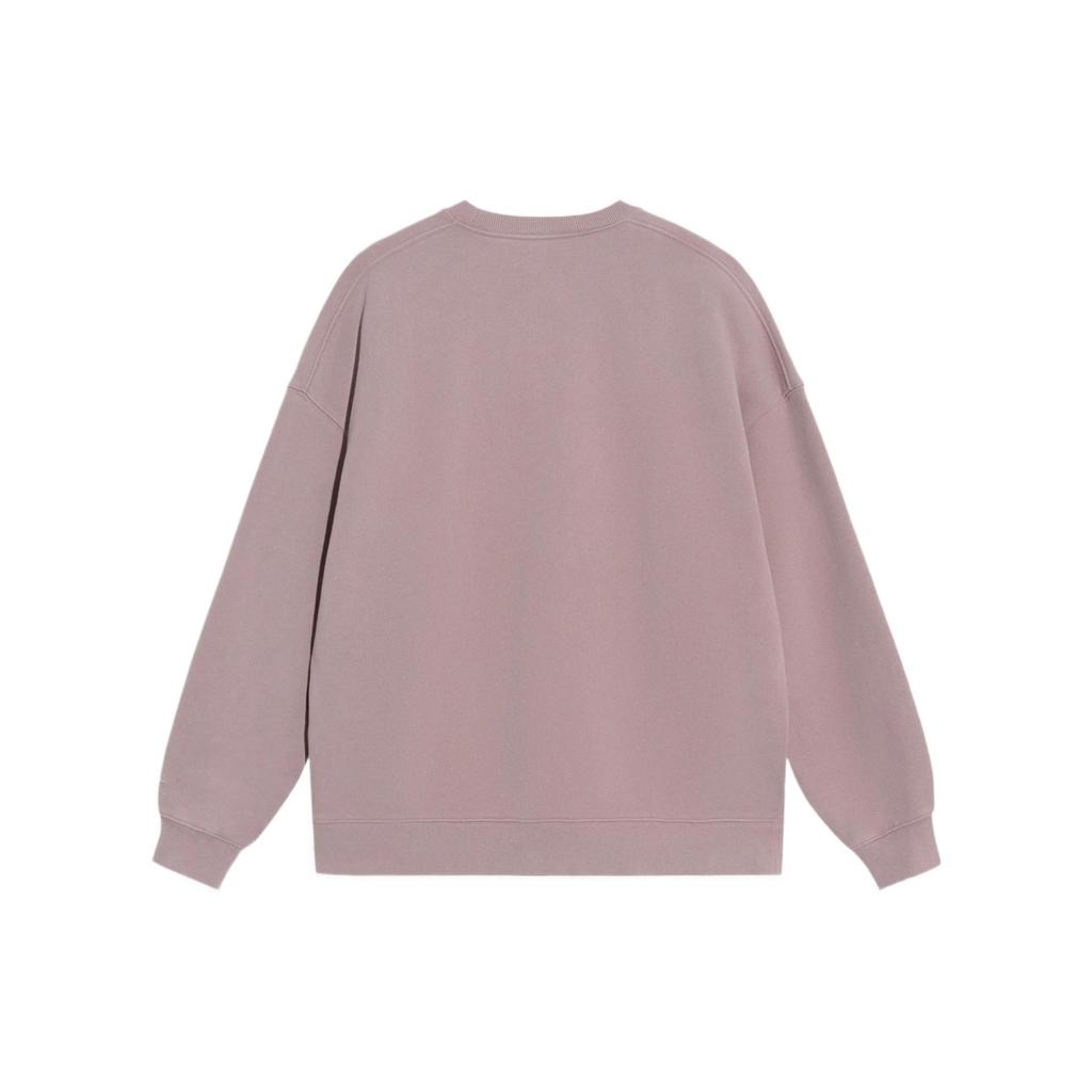 Li Ning Sports Fashion Series CF Solid Color Letter Embroidered Pullover Sweatshirt Unisex Sweatshirt Bark-Brown AWDS553-6