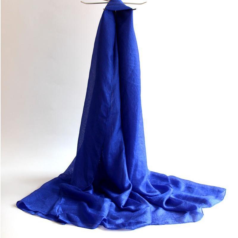 Neuer niederländischer Leinenschal für Damen, einfarbig, Baumwolle und Leinen, All-Match-Schal, Sonnenschutz, Strandtuch, Perle