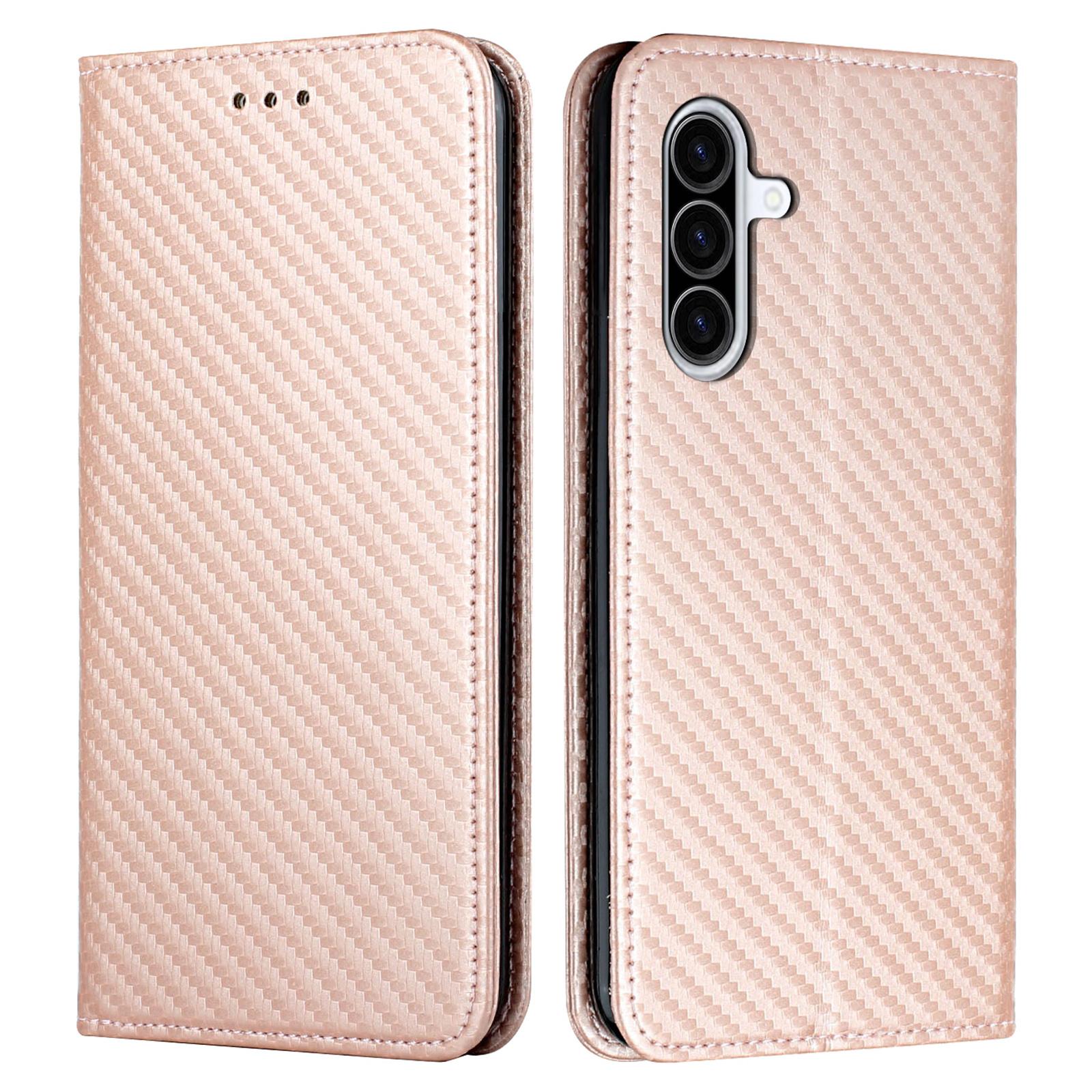 

Шкіряний чохол-фліп із підставкою для телефону Samsung Galaxy A26 5G із сильним магнітним закриттям Rose Gold