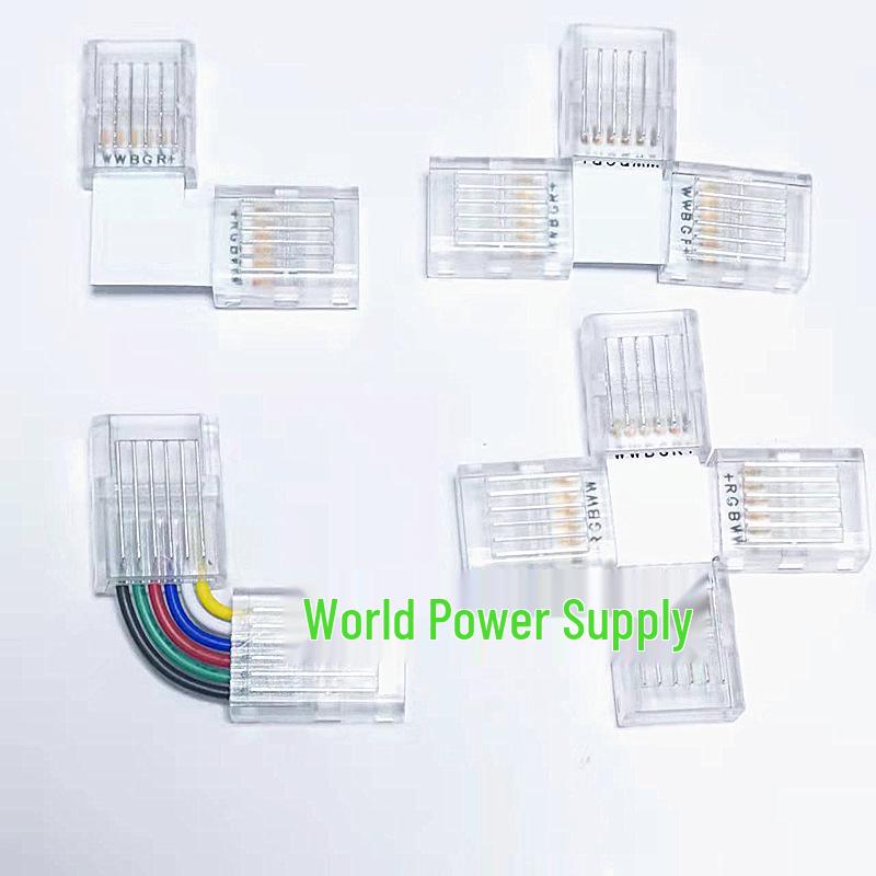 LTX 6-Pin 12mm RGBCCT LED Strip Corner Connector - Solderless Clip for RGBWW.