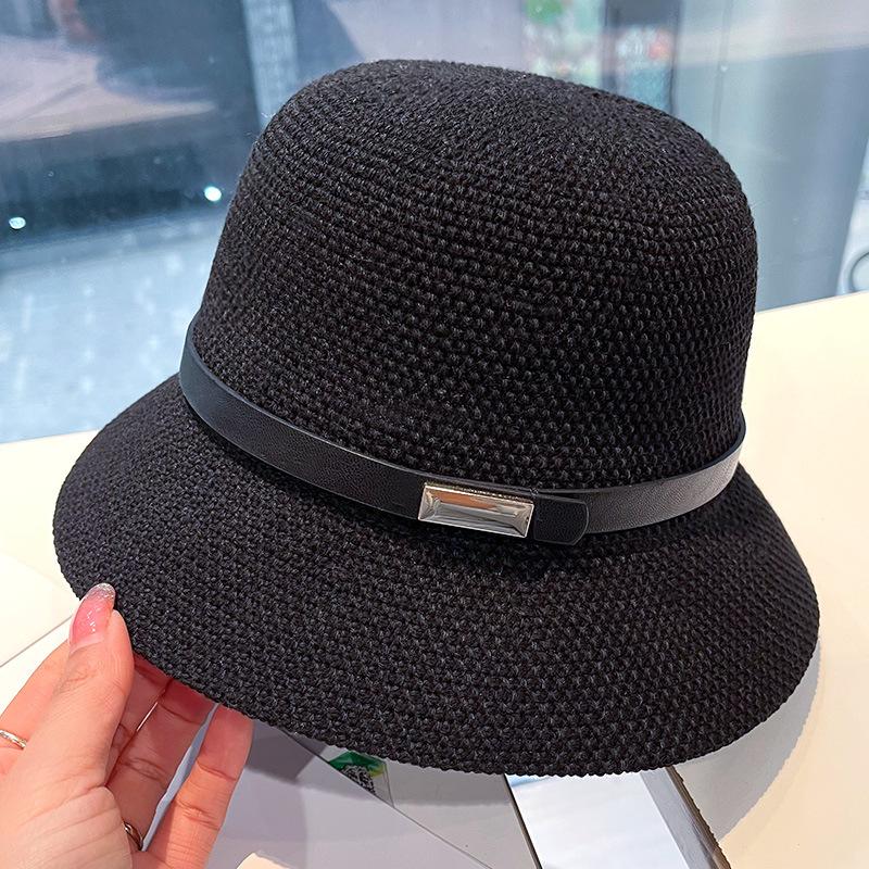 Womens Ladies Summer Straw Fisherman's Hat Sun Hat Adjustable Visor Hat