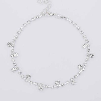 Bohemia Round Crystal Alloy Metal Chain Anklet Women Statement Jewelry Party Gift AVE