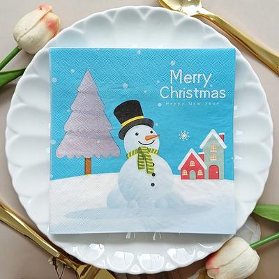 20pcs/Pac 33*33cm 2-Ply Disposable Party Napkin Christmas Pattern