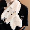 Plush neck protection scarf female winter warm cute cat plush thickened cycling antifreeze small scarf gloves set