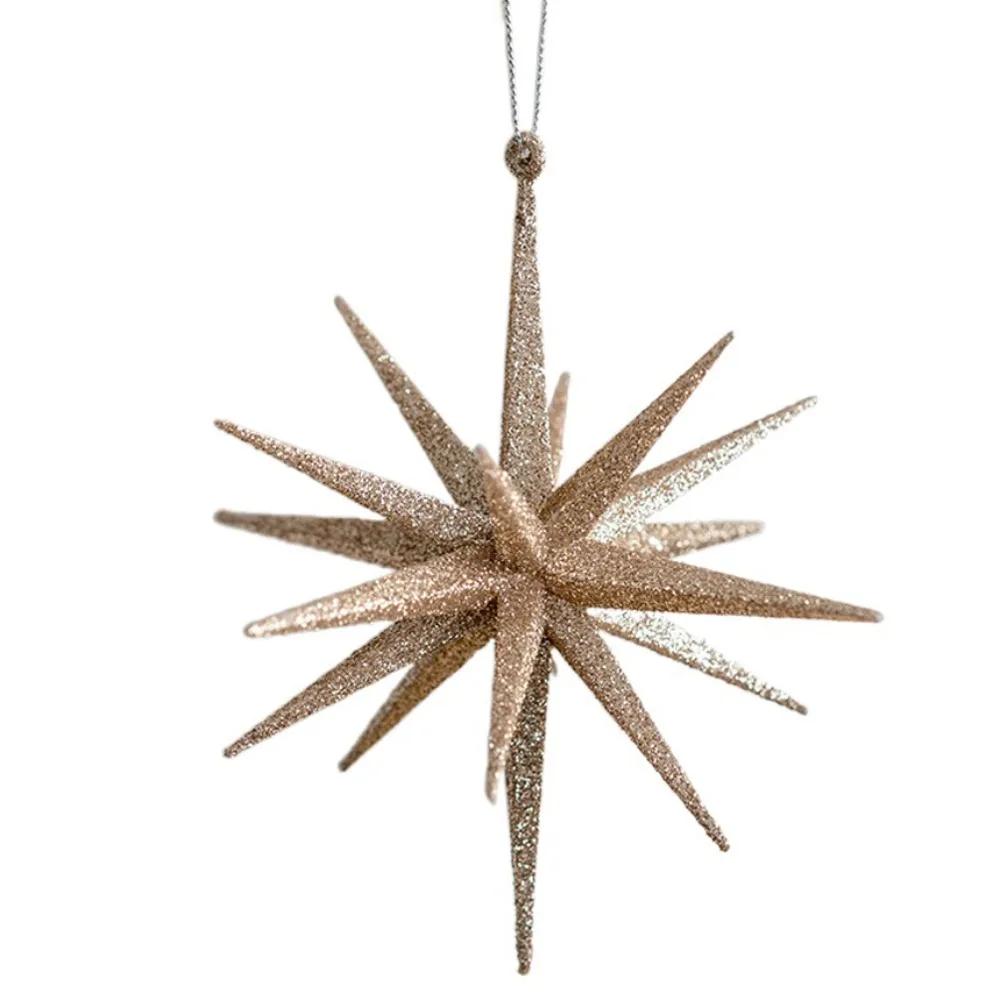 Transparenter Stern zum Aufhängen am Weihnachtsbaum Weihnachtsstern-Anhänger Explodierender weißer Stern Neujahrssterne Weihnachtsdekorationen