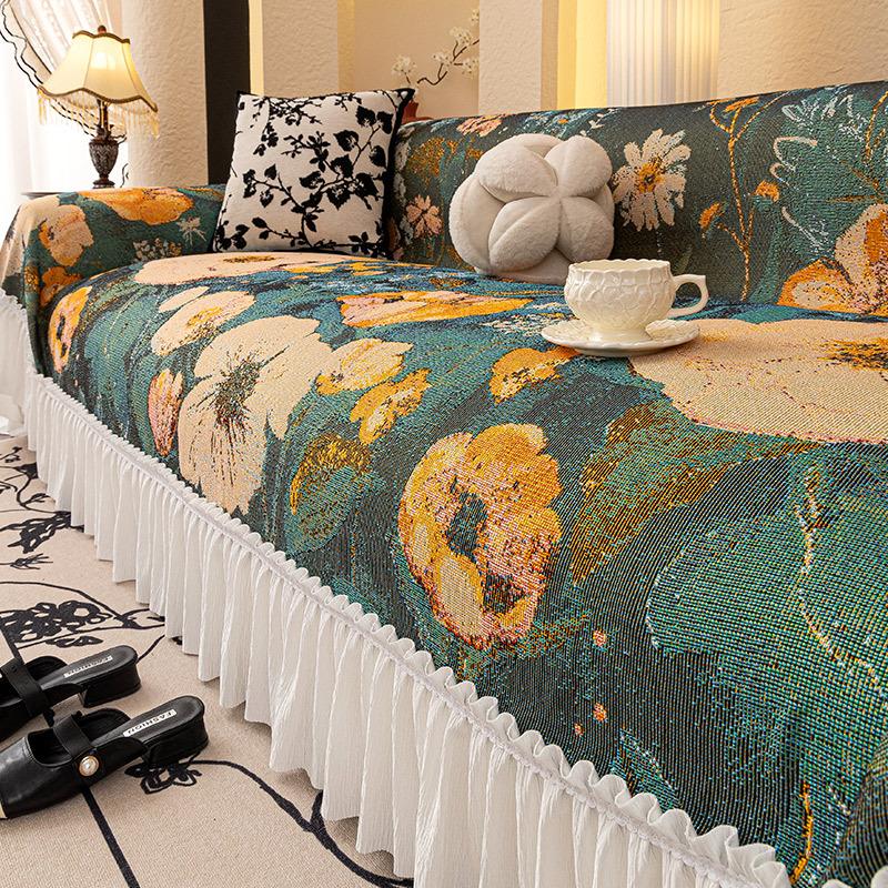 French 2025 New Sofa Cover Cloth Towel Universal In All Seasons, High-end Sense Non-slip and Anti-cat Scratch, a Whole Full-cover Blanket
