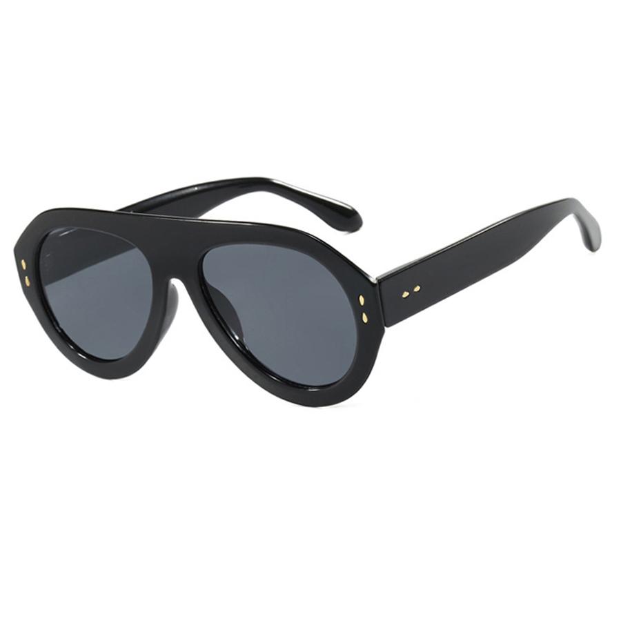 Vintage Flat Top Pilot Sunglasses Women For Men Luxury Brand Designer Sun Glasses Punk Anti Blue Light Glasses Optical Big Frame