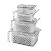 13pcs/set reusable plastic food storage container suitable (5 lids+5 boxes+3 drainage baskets)