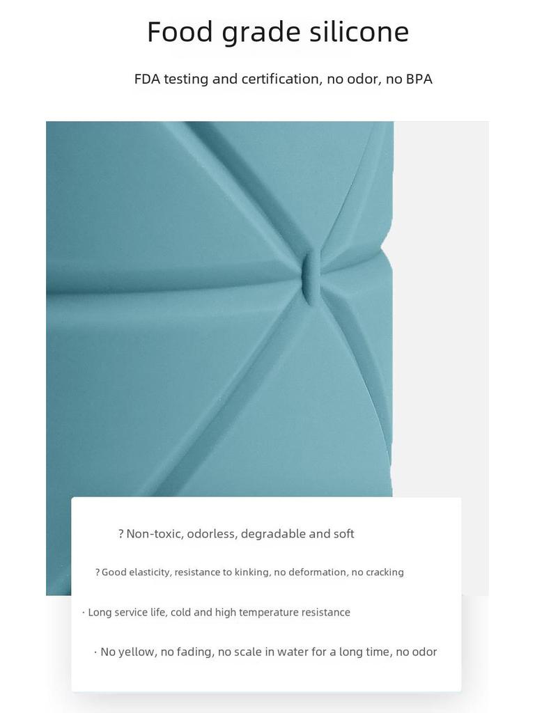 600ml Foldable Silicone Water Bottle: Portable, Straw-Style, Ideal for Outdoor Sports and Travel