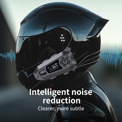Bluetooth κράνος μοτοσικλέτας Ακουστικά ασύρματης κλήσης αδιάβροχα ακουστικά με ραδιόφωνο FM Μουσική κοινή οθόνη LED για αναβάτη
