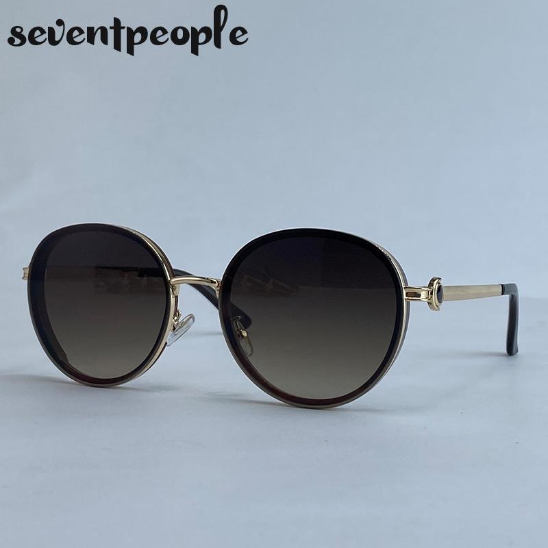 Oversized Round Sunglasses Women  Luxury Brand Classic Punk Driving Sun Glasses For Ladies Vintage Metal Frame Shades UV400