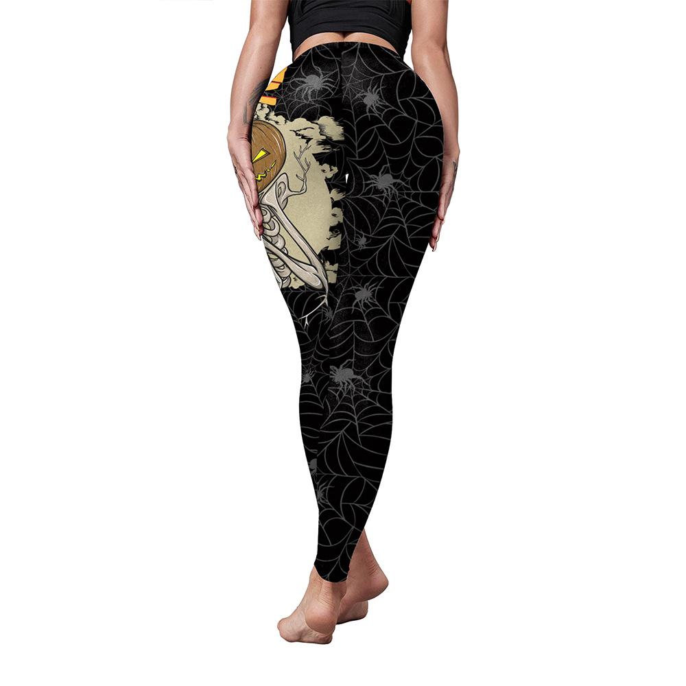 Women's Pants Halloween Printed Fitness Pants Wear Elastic Slim Yoga Pants