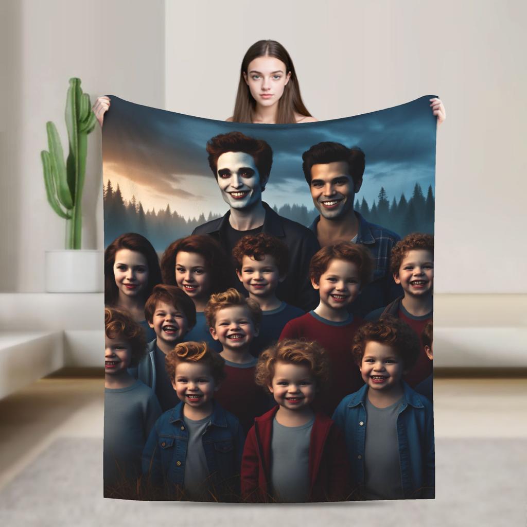 Twilight Saga Edward Bella Blankets Warm Soft Plush Throw Blanket For Couch Chair Camping Flannel Bedspread Bed Cover