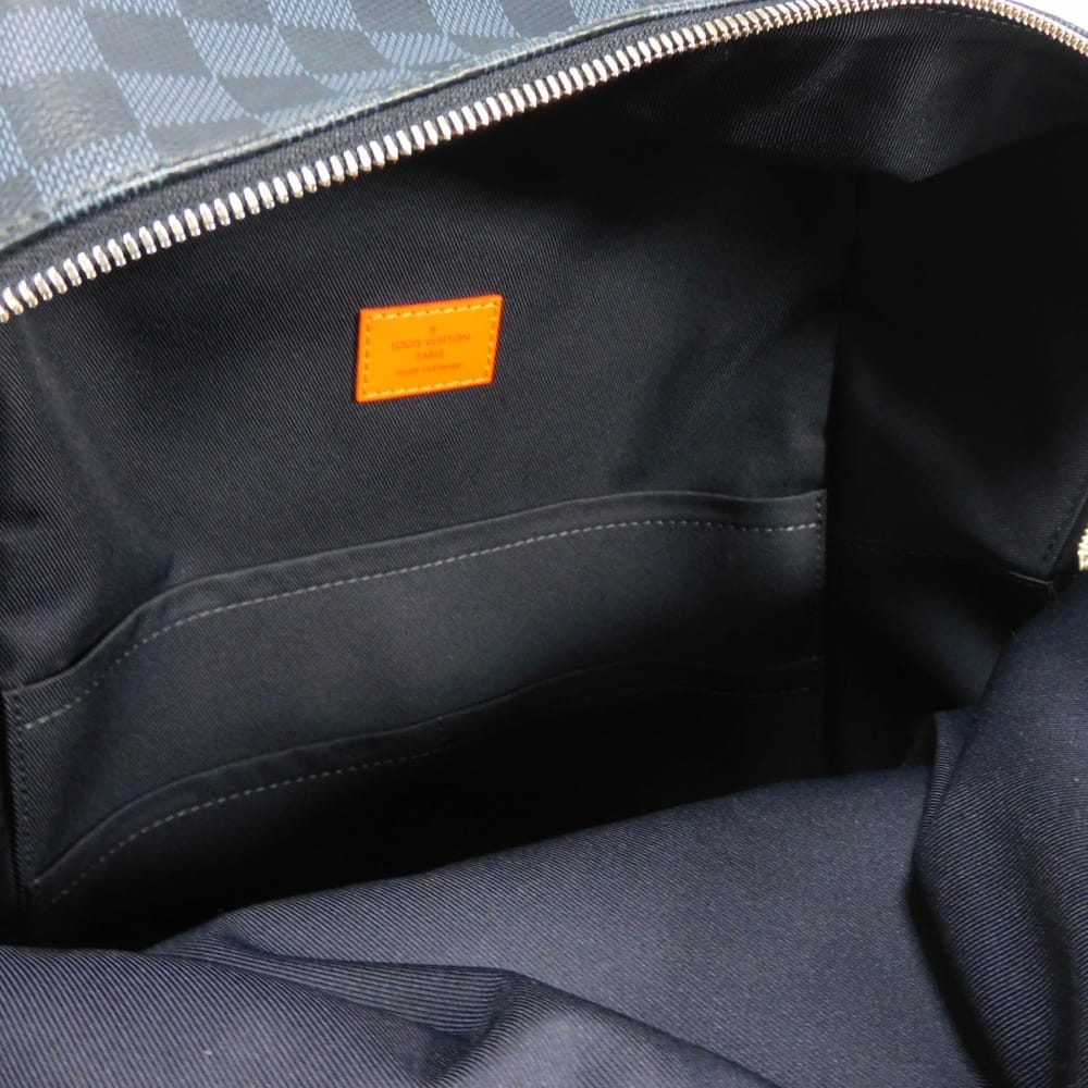 Used 12564 Discovery Daypack N40157 7927 Logo Navy 19AW Damier Cobalt Lace Orange Men's from Japan AUTHENTIC