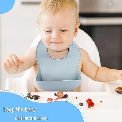 Waterproof Silicone Baby Bib for Feeding - Food-Grade, Cross-Border, Infant Supplies