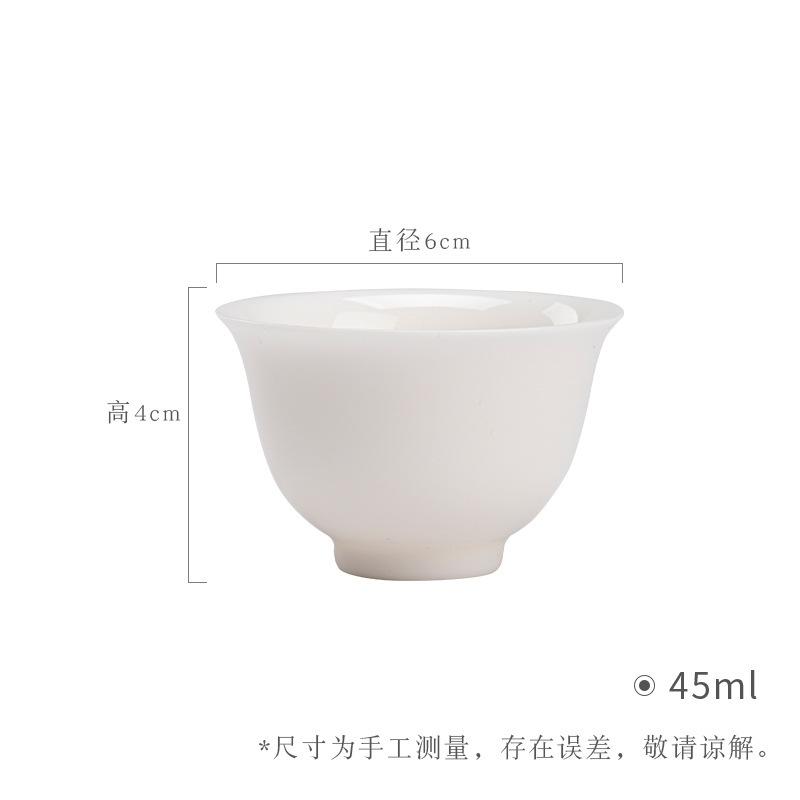 2pc/lot Jade Mud White Porcelain Teacup Antique Tea Bowl Tea Pair Tea-tasting Smelling Cup Jianzhan Master Cups Household Cafes