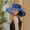 New Ladies Elegant Flower Church Hats Summer Large Wide Brim Fedora Hat For Women Organza Hat Beach Sun Kentucky Derby Hat