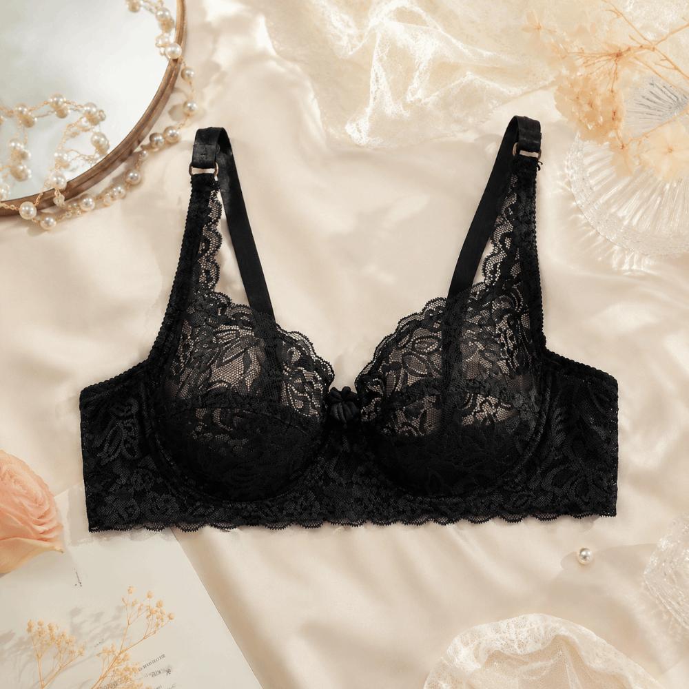 Mesh Transparent Push Up Bra Hollow Out Lace Underwear Lingerie Lace Bra Daily Wear