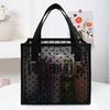 1pc Black Mesh Tote Bag with Heart Decor, Minimalist Cosmetic Storage Handbag for Women, Durable & Lightweight Design, Sturdy White Dots Pattern