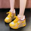 Baskets Femme Mode 10CM Cuir Véritable Baskets à Plateforme Chaussures Décontractées Femme Baskets Chunky Augmentantes Designer Semelle Épaisse Chaussures Papa