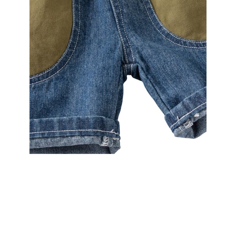 Boys' Denim Shorts, Children's Summer Low-Rise Fashion Shorts, Boys' Casual Patchwork Mid-Length Pants