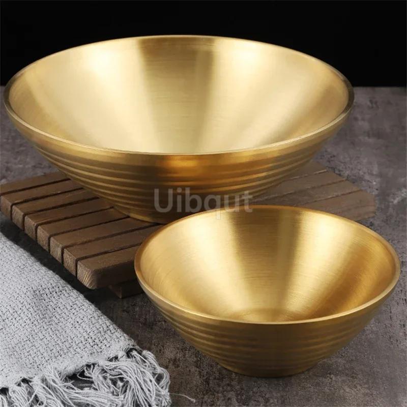 304 Stainless Steel Mixing Golden Hat Disc Korean Noodle Tableware Japanese Ramen Bowls Insulated Soup Ramen Bowl Bowlset