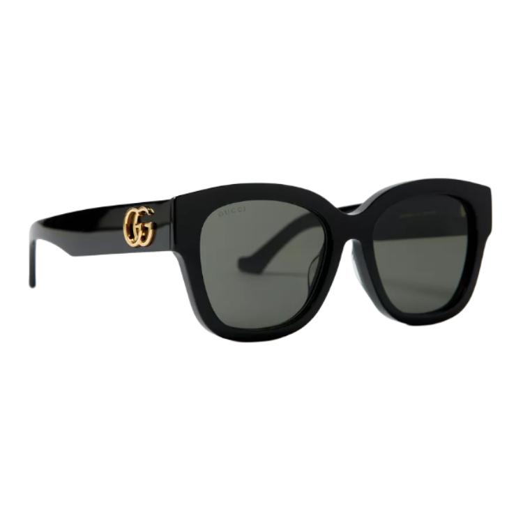 Gucci Web Logo Acetate Irregular Sunglasses Unisex Sunglasses Black GG1550SK001
