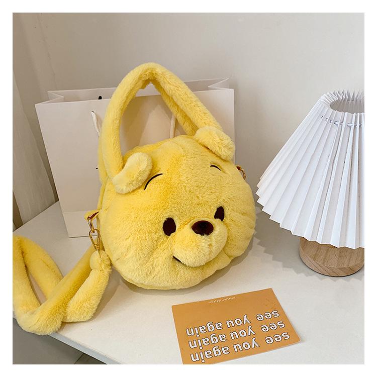 Korean Style Cute Bear Plush Crossbody Handbag for Girls
