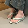 Mode Sommer Neu Beliebt Zehensteg Damen Keilabsatz Hausschuhe Schuhe Damen Komfort Strandurlaub Pantoletten Schuhe Flip Flop Zapatos Mujer