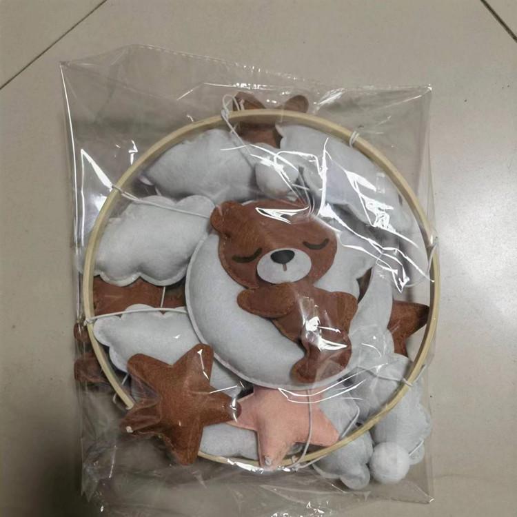 Nordic Cartoon Hanging Ornament: Felt Baby Crib Mobile Cloud Decoration & Wind Chime Pendant Toy Jewelry Material Pack.