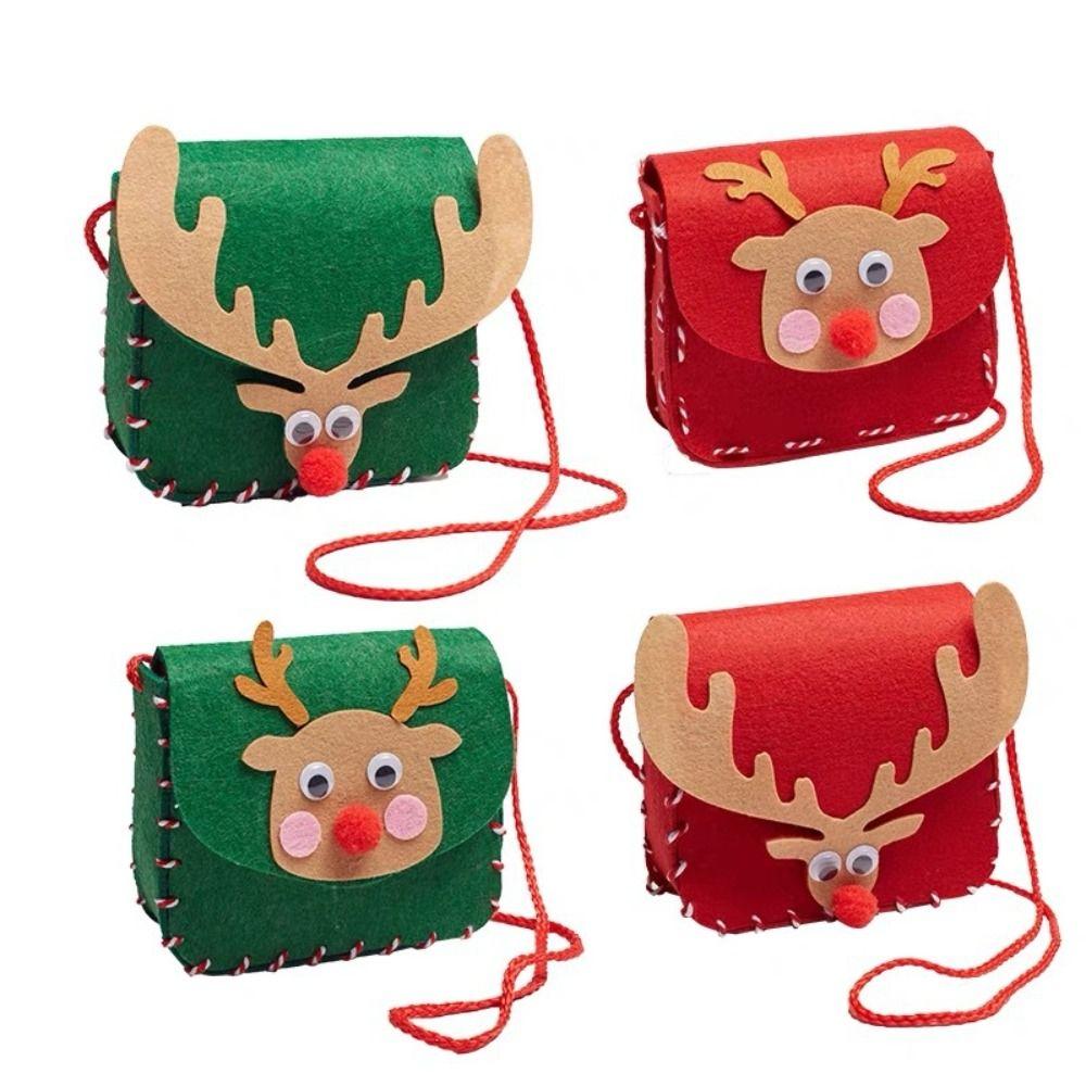 Non-woven Fabric DIY Christmas Bag Toy Creative Portable Elk Shoulder Bag  Christmas Gift