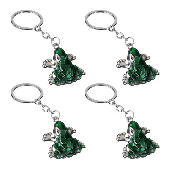 4Pcs Keychain Pendant, Zinc Alloy Frog Shape Key Ring with Chain Design, Key Chain for Keys Backpacks School Bag Accessory