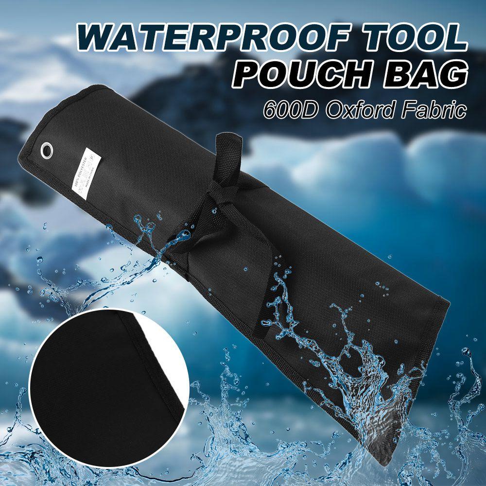 16 Pockets Wrench Roll Organizer Water Proof Oxford Cloth Elastic Straps Wrench Pouch Proof Oxford Cloth Roll Up Design