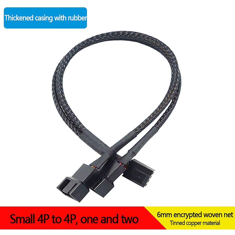 1Pcs Black New 4 Pin Pwm Fan Cable 1 To 4/3/2/1 Ways Splitter Black Sleeved 27cm Extension Cable Connector Pwm Extension Cables