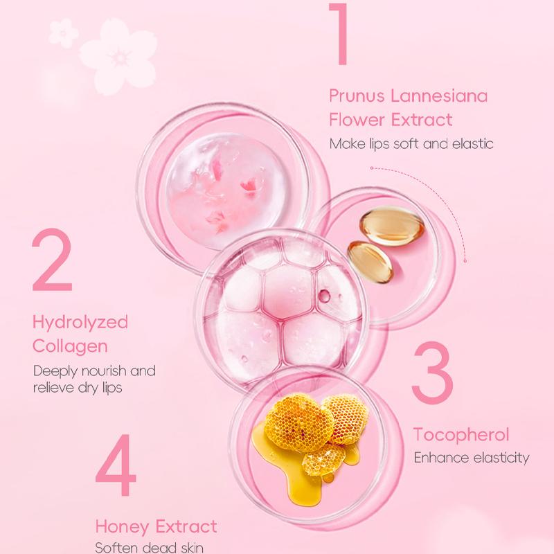 Sakura Hydrating Lip Mask Exfoliating Repairing Relieve Dryness Fades Fine Lines Moisturizing Nourishing Makeup Korean Cosmetic