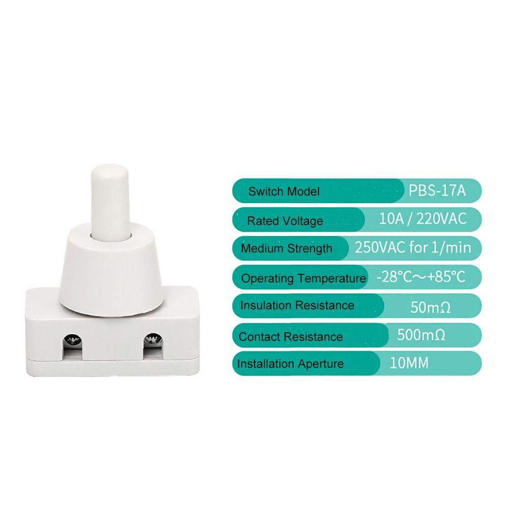 New AC250V ON Push Button Industrial Plastic Power Switch Table Lamp Home Lamps Mini Power Switches