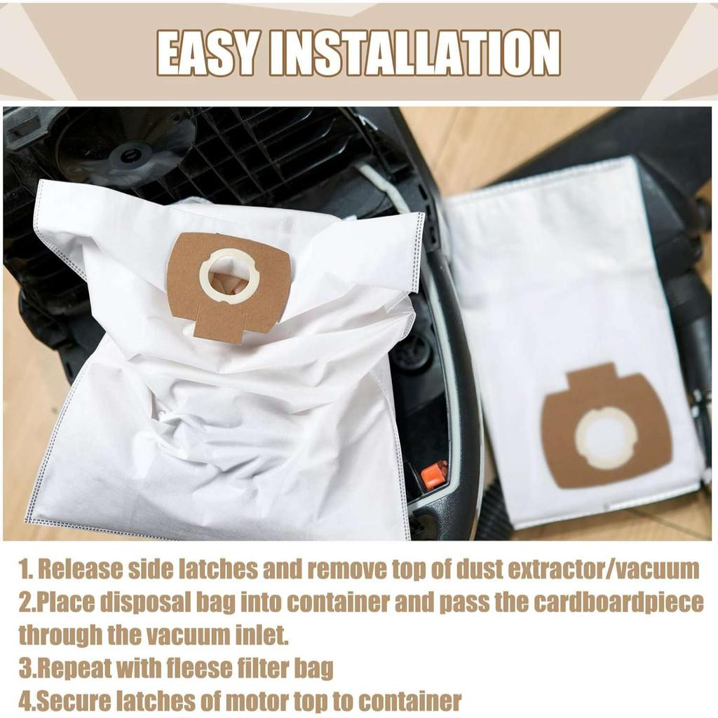 Vacuum Cleaner Bags Compatible with Makita 446L VC2010L VC2021L VC2511 VC2512L VC3011L VC3511L 1025L 8999000211 Dust Extraction