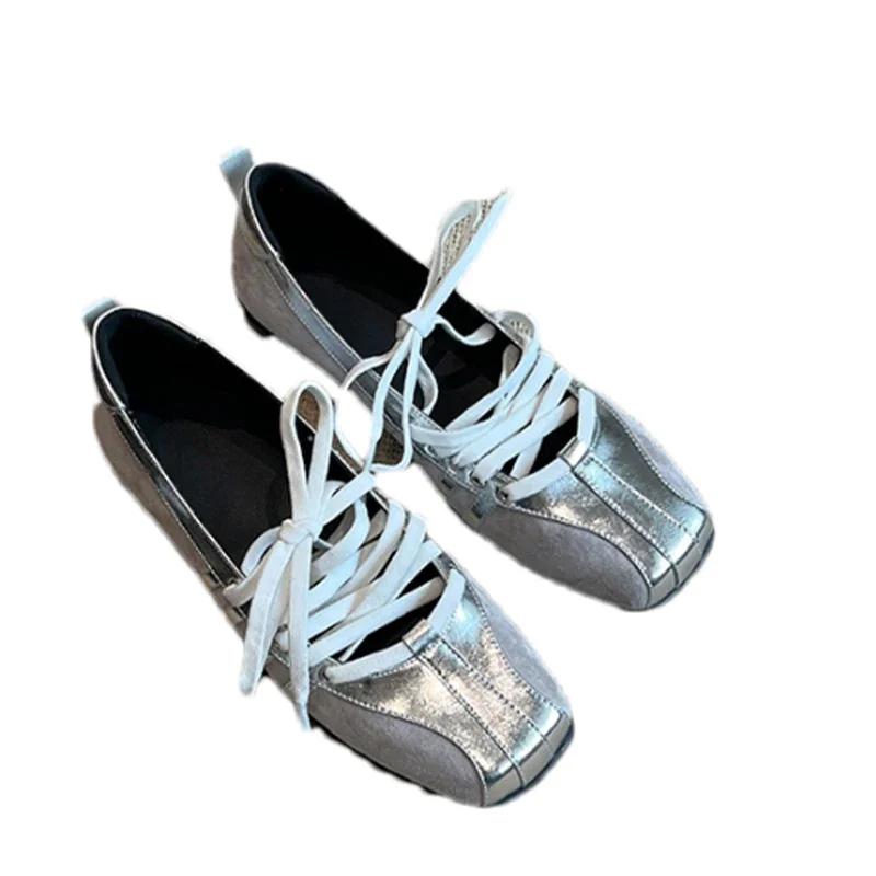 Fashion Women Sneakers Flats Loafers Shoes Casual Designer Sandals Woman Ballet 2025 Summer New Brand Lace Up Walking Mujer Sandalias