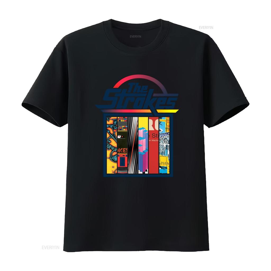 The Strokes Band Rock Tour 90s Style Colorful Print T Shirt vintage Washed Versatile graphic Casual Soft Top For Everyday Wear