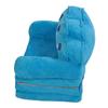 Foldable Cartoon Chair Lovely Crown Multi Functional Folding Kindergarten Reading Sofa Blue 3
